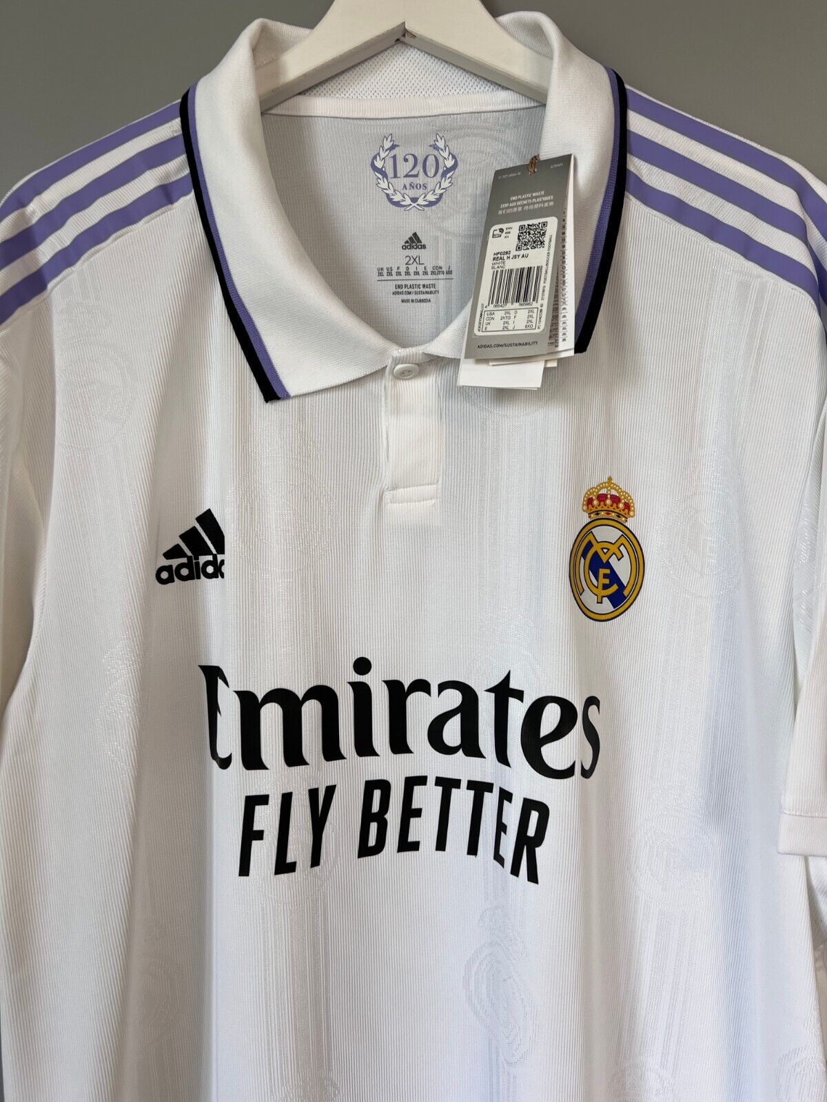 Real Madrid Jersey 22/23 Home Authentic Soccer Shirt HF0292 Adidas Mens Size XXL