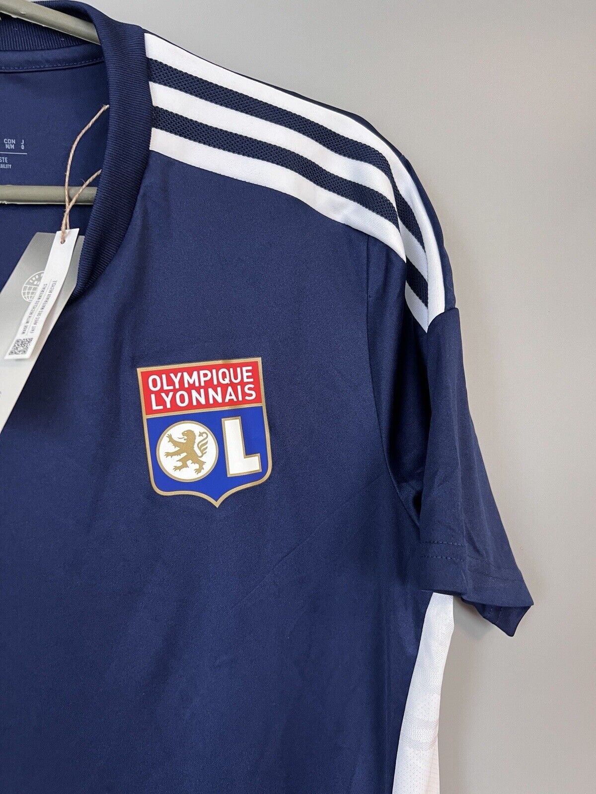Olympique Lyonnais Jersey Training Mens Football Soccer Shirt Adidas Size M