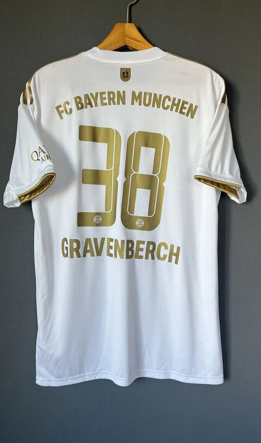 Bayern Munich Jersey 2022-23 Away Large Mens Soccer Shirt Adidas Gravenberch #38