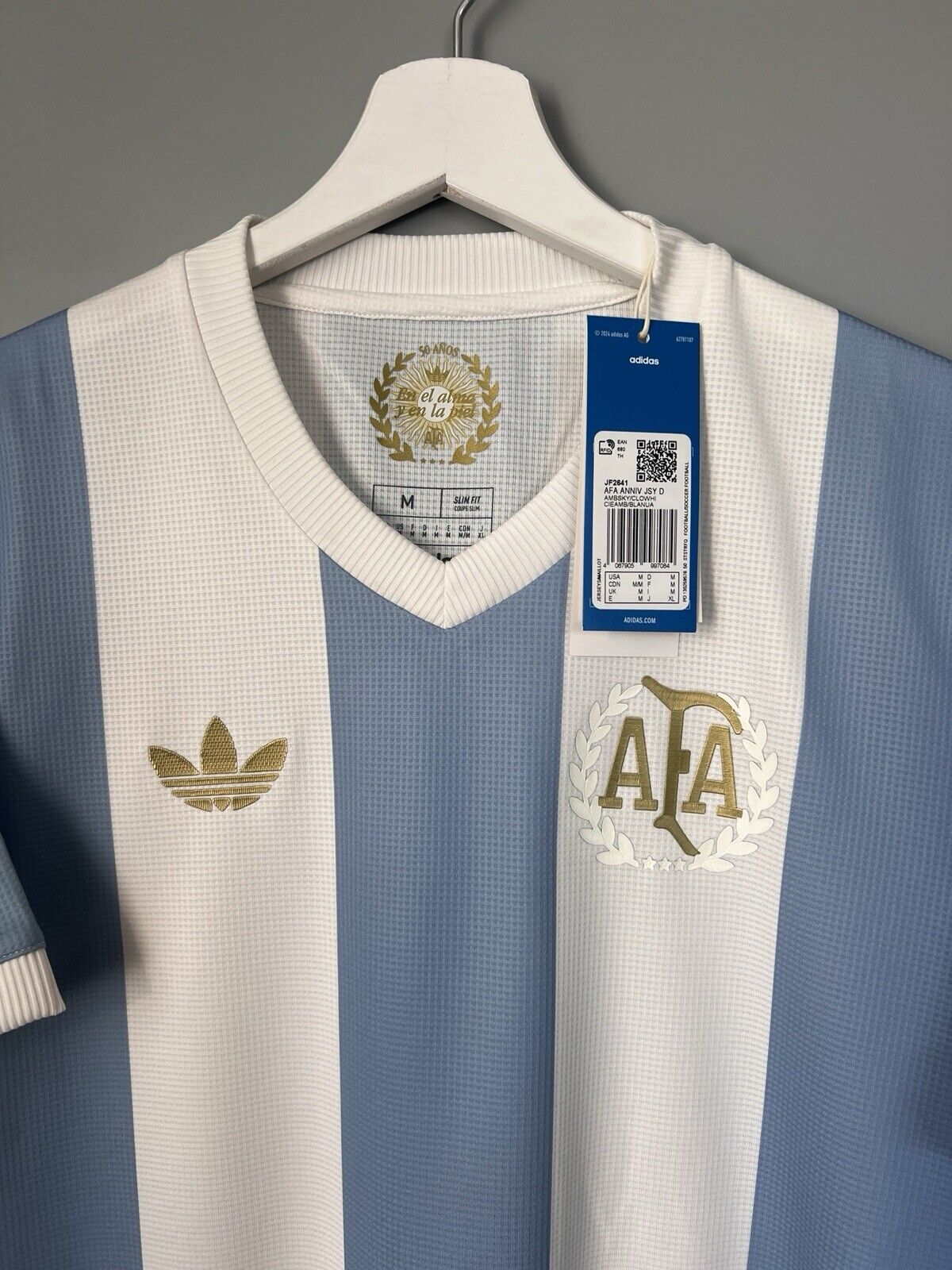 Argentina Jersey Anniversary 2024 Soccer Shirt JF2641 Adidas Mens Size M