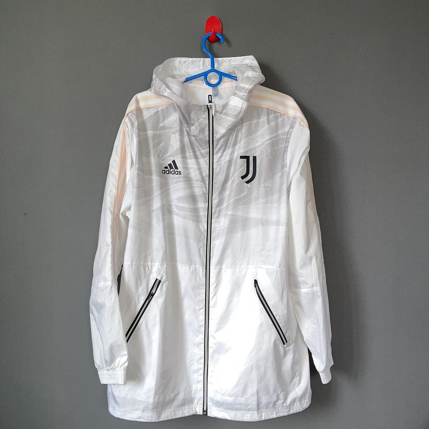 JUVENTUS JACKET WINDBREAKER HOODED SIZE XL MENS SOCCER FOOTBALL ADIDAS [GQ2537]
