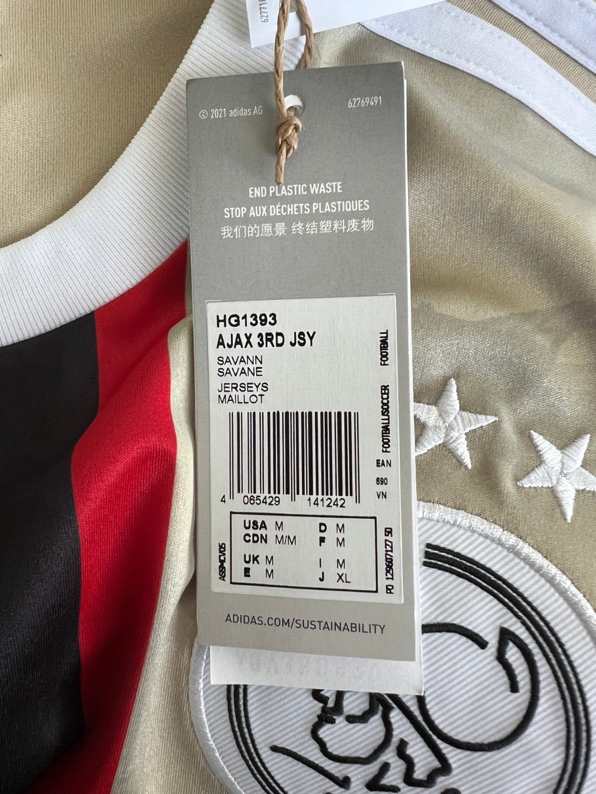 Ajax Amsterdam Jersey 22/23 Third Soccer Shirt Adidas HG1393 Mens Size M