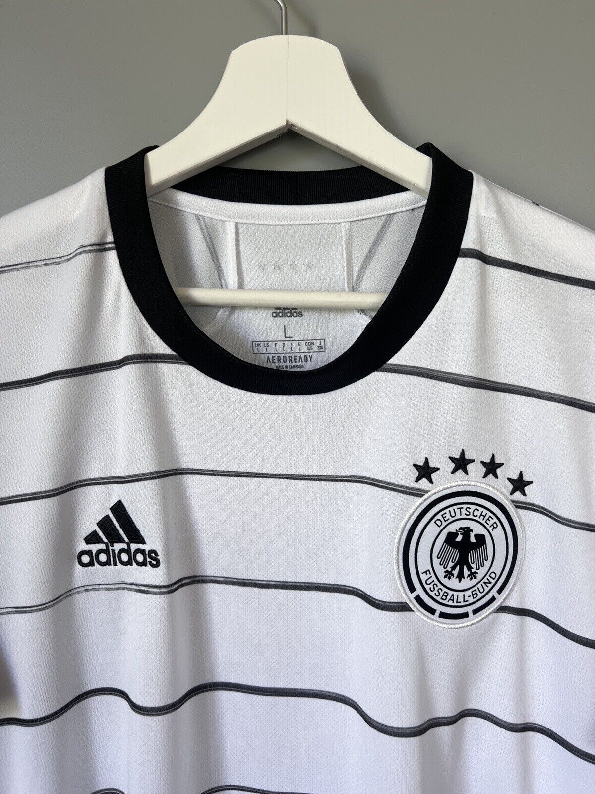 Germany Jersey 2020 Home Soccer Football Shirt Adidas EH6105 Mens Size L