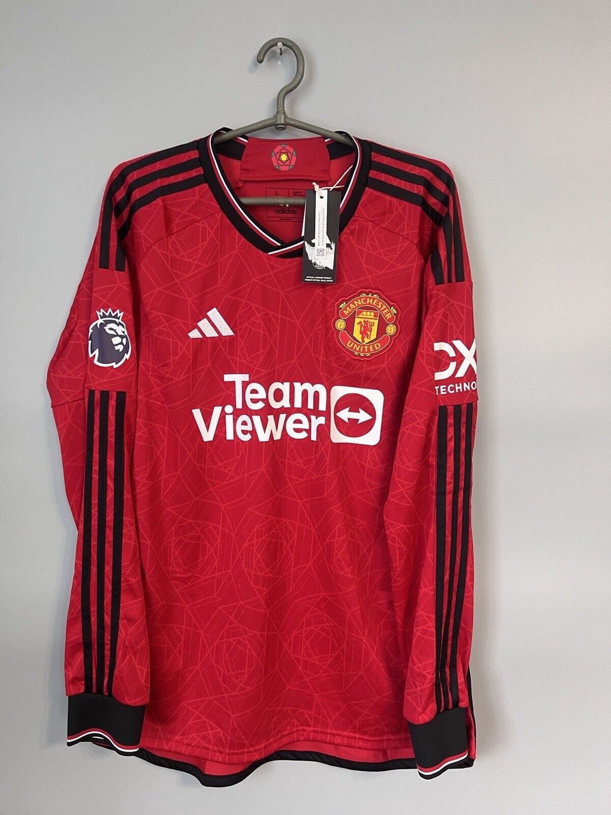 Martinez Manchester United Jersey 23/24 Home Mens Soccer Shirt Adidas Size L