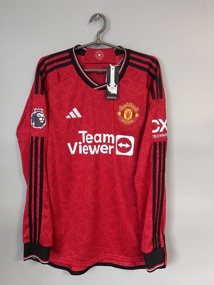 Martinez Manchester United Jersey 23/24 Home Mens Soccer Shirt Adidas Size L
