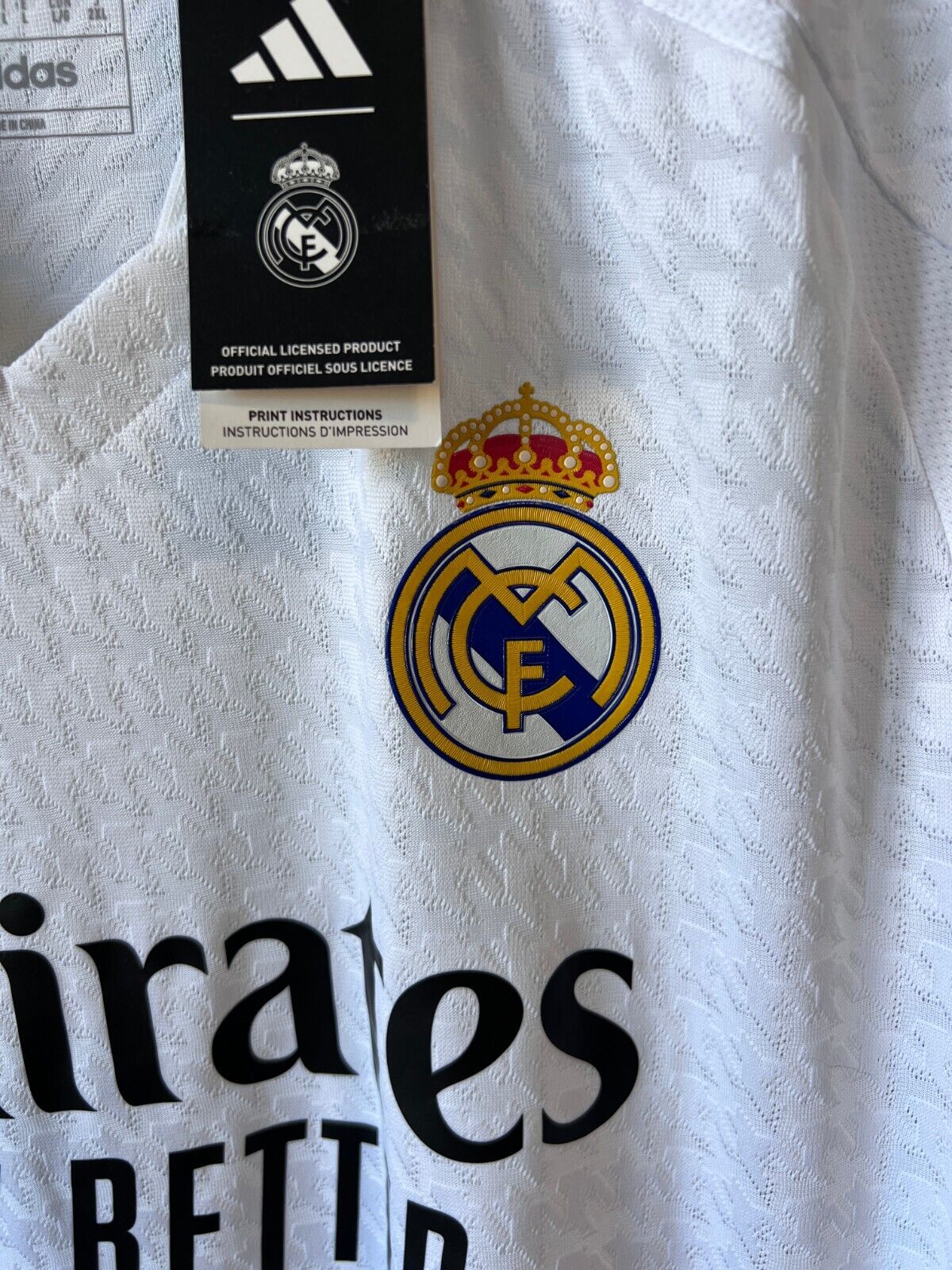 Real Madrid Jersey 24/25 Home Player Issue Soccer Shirt IX8095 Adidas Size L