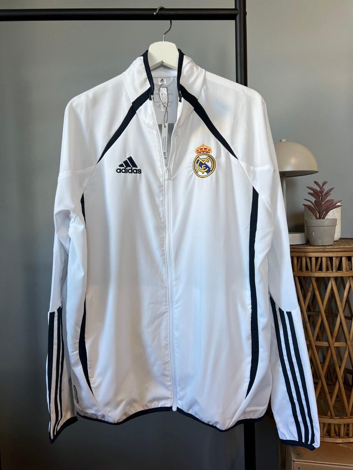 Real Madrid Teamgeist Jacket 2006 x 2021 White Soccer Adidas HA2537 Mens Size M