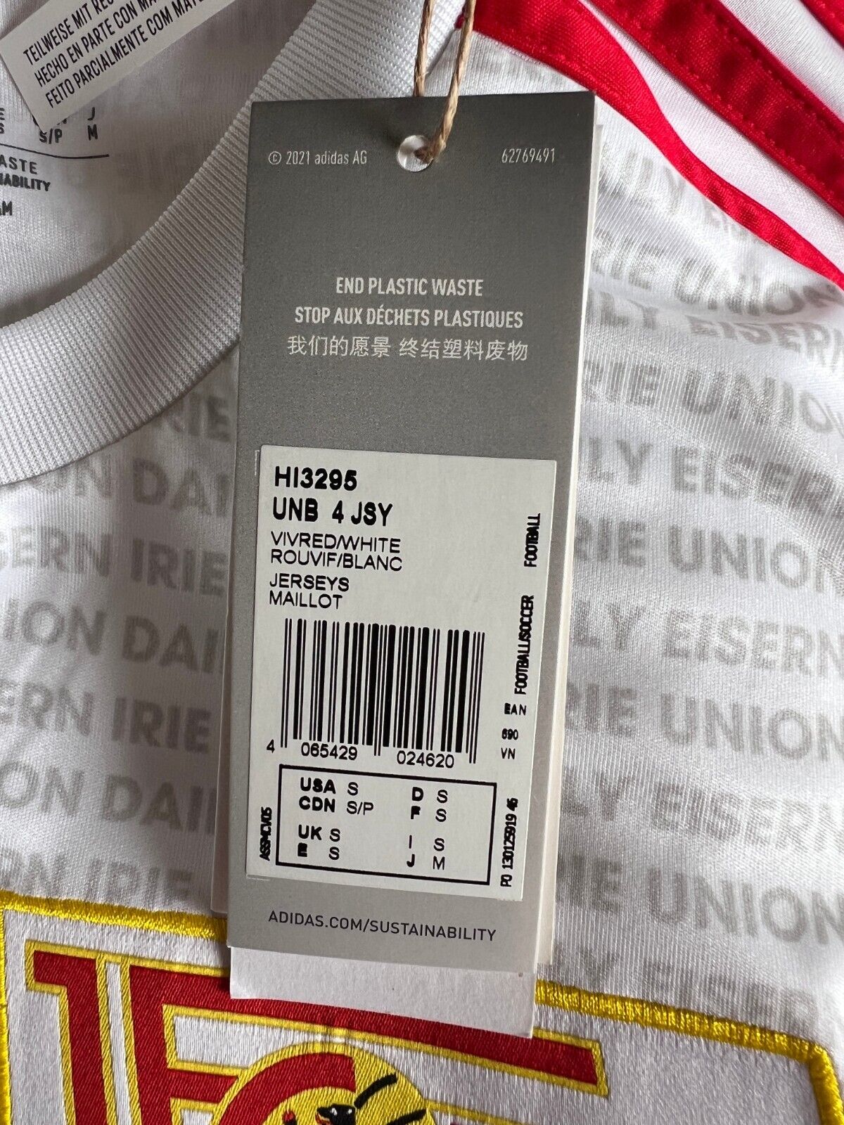 Union Berlin 22/23 Men's Jersey - Fourth Adidas Soccer Shirt Size S