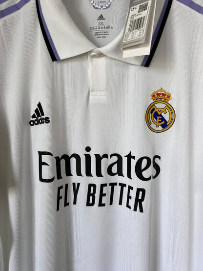 Real Madrid Jersey 22/23 Home Authentic Soccer Shirt HF0292 Adidas Mens Size 2XL