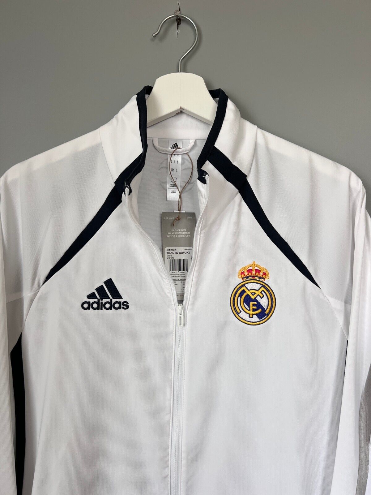 Real Madrid Teamgeist Jacket 2006x2021 White Soccer Adidas HA2537 Mens Size M