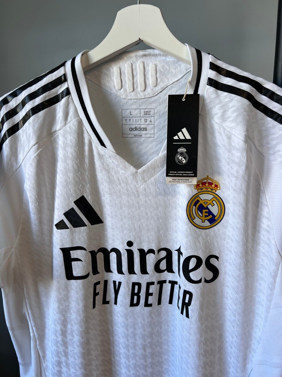 Real Madrid Jersey 24/25 Home Player Issue Soccer Shirt IX8095 Adidas Size L