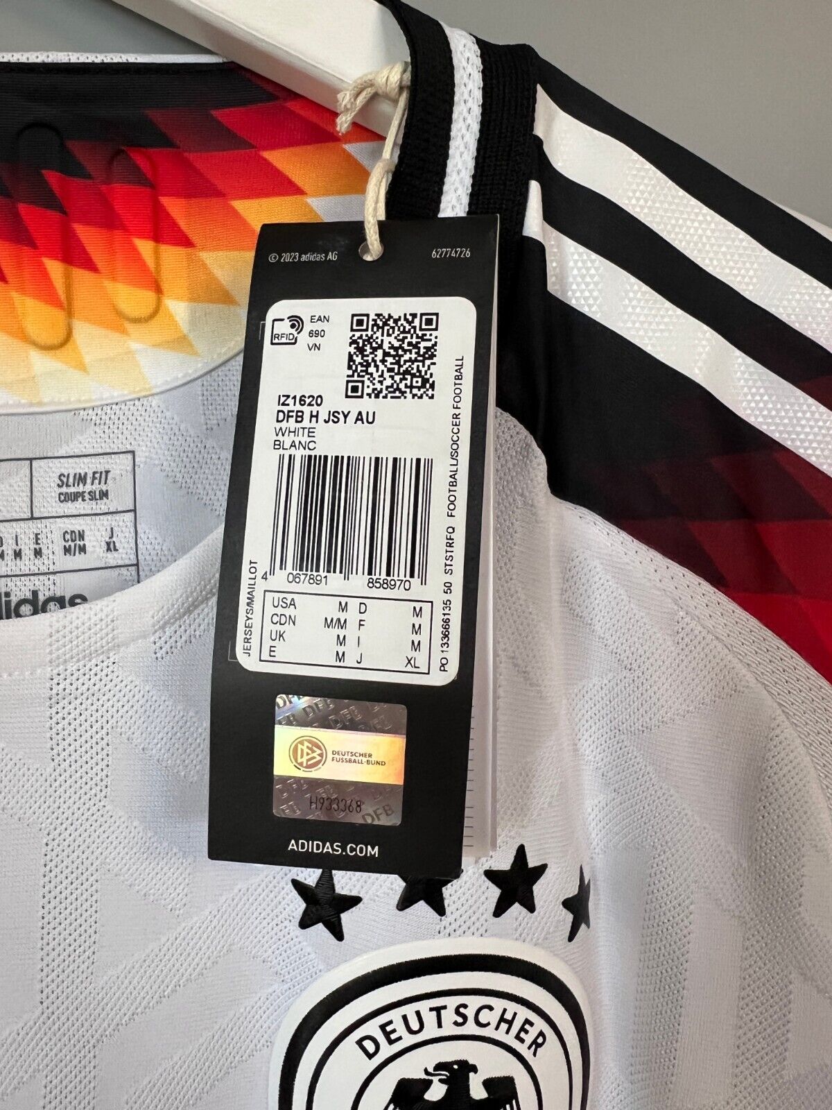 Germany Jersey 2024 Home HEAT.RDY Soccer Shirt Adidas IZ1620 Mens Size M