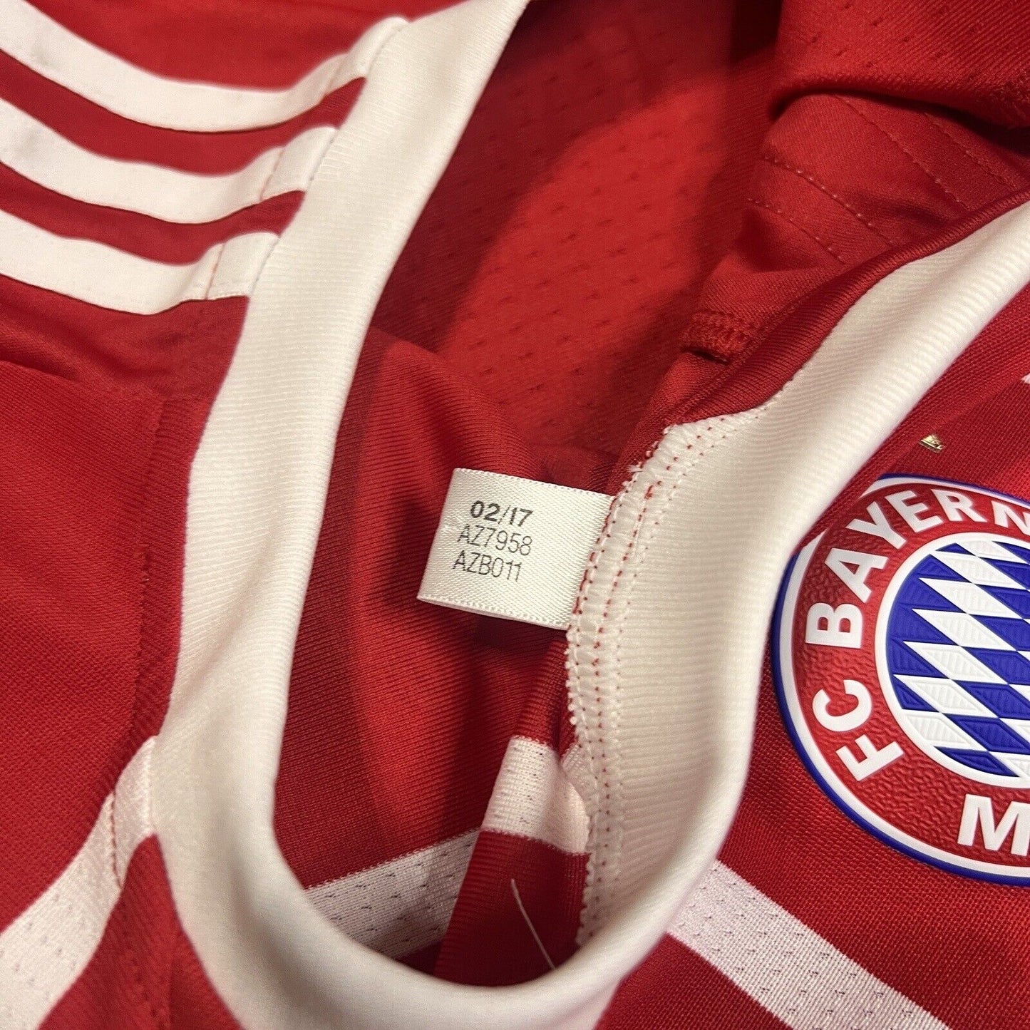 Bayern Munich Jersey 2017/18 Home Match Worn Mens Size 7 Football Shirt Adidas