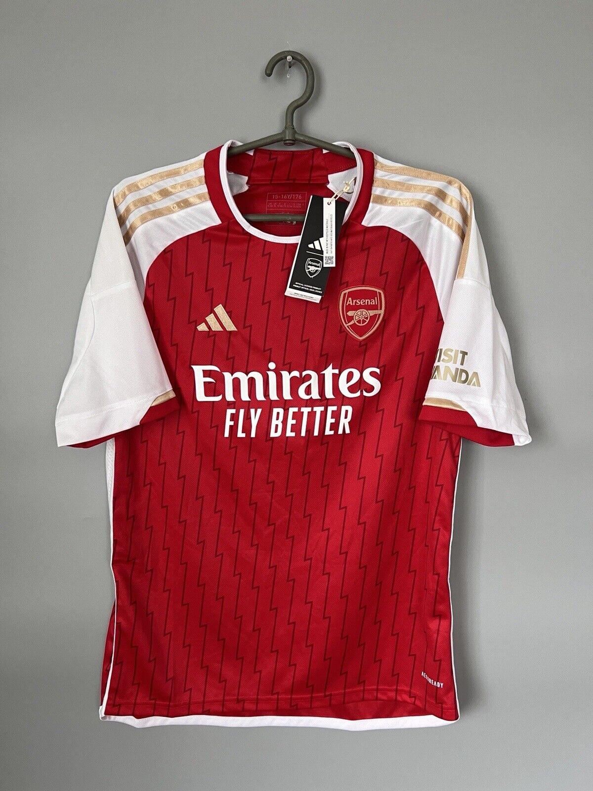 Rice Arsenal Jersey 23/24 Home Soccer Shirt HR6929 Adidas Boys Size XL