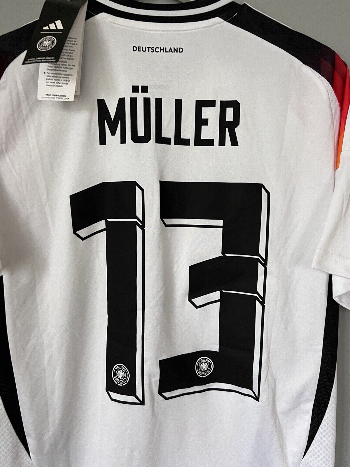 Muller Germany Jersey 2024 Home Soccer Football Shirt Adidas IP8139 Mens Size M