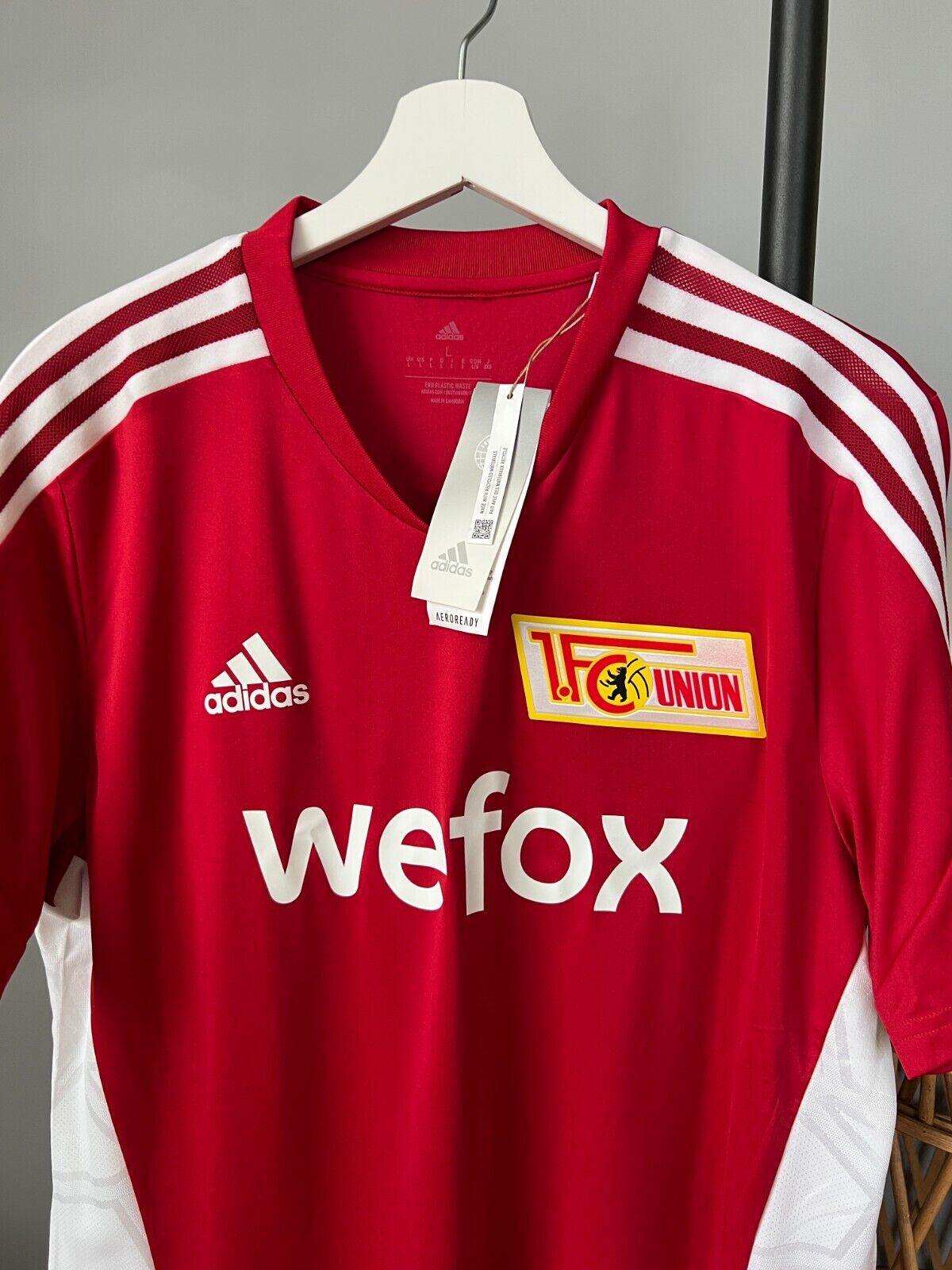 1. FC Union Berlin Jersey Training Soccer Football Shirt Adidas Size L Mens