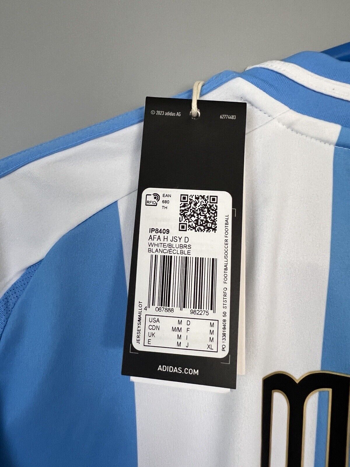 Messi Argentina Jersey 2024 Home Mens Soccer Shirt IP8409 Adidas Size M