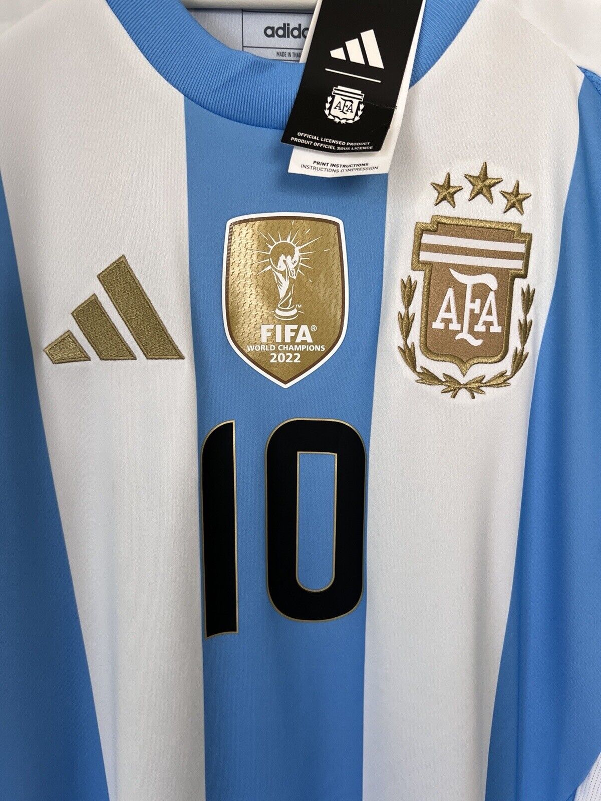 Messi Argentina Jersey 2024 Home Soccer Shirt IP8409 Adidas Mens Size L