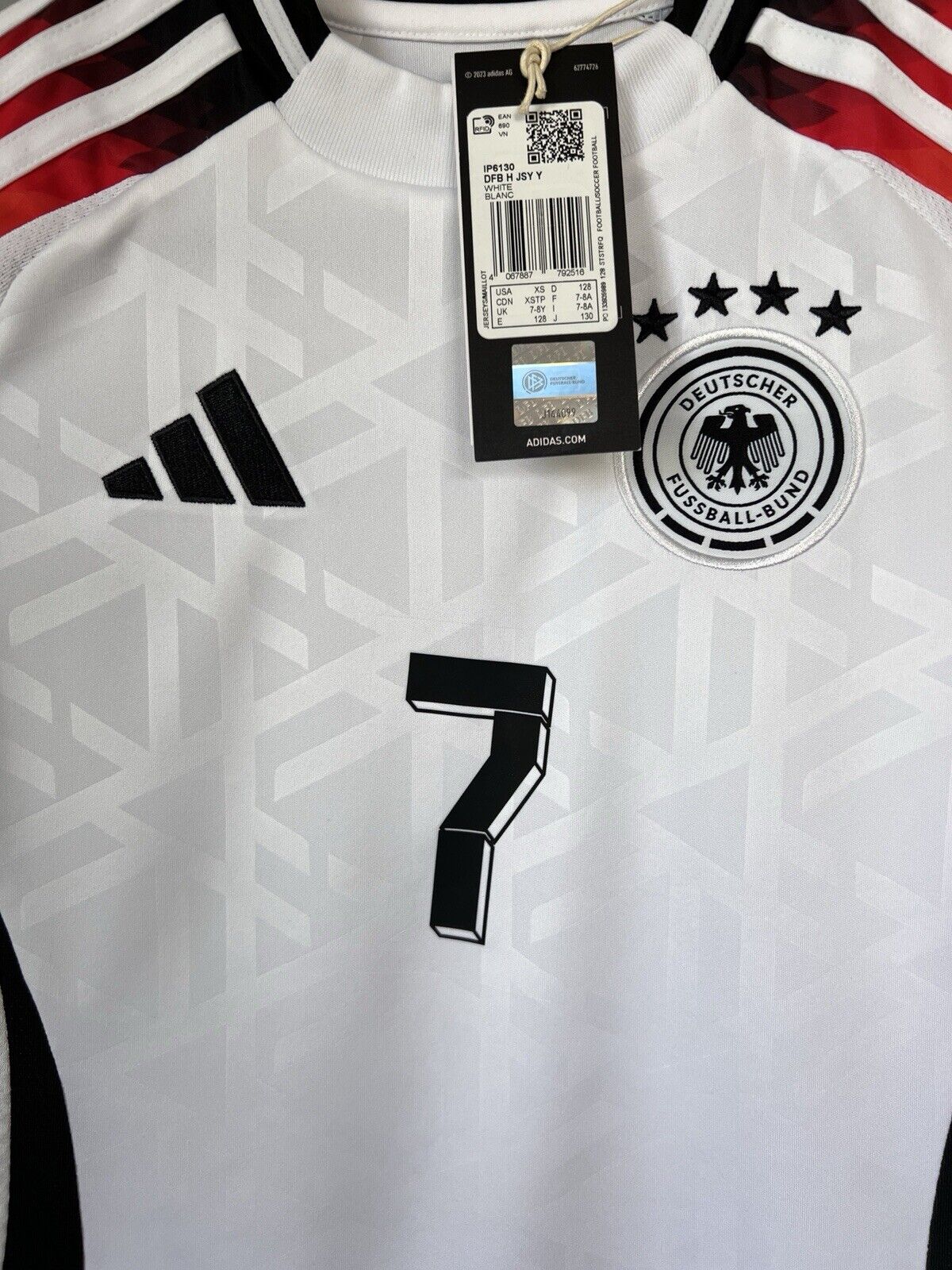 Germany Jersey 2024 Home Soccer Football Adidas DFB IP6130 Boys Size XS