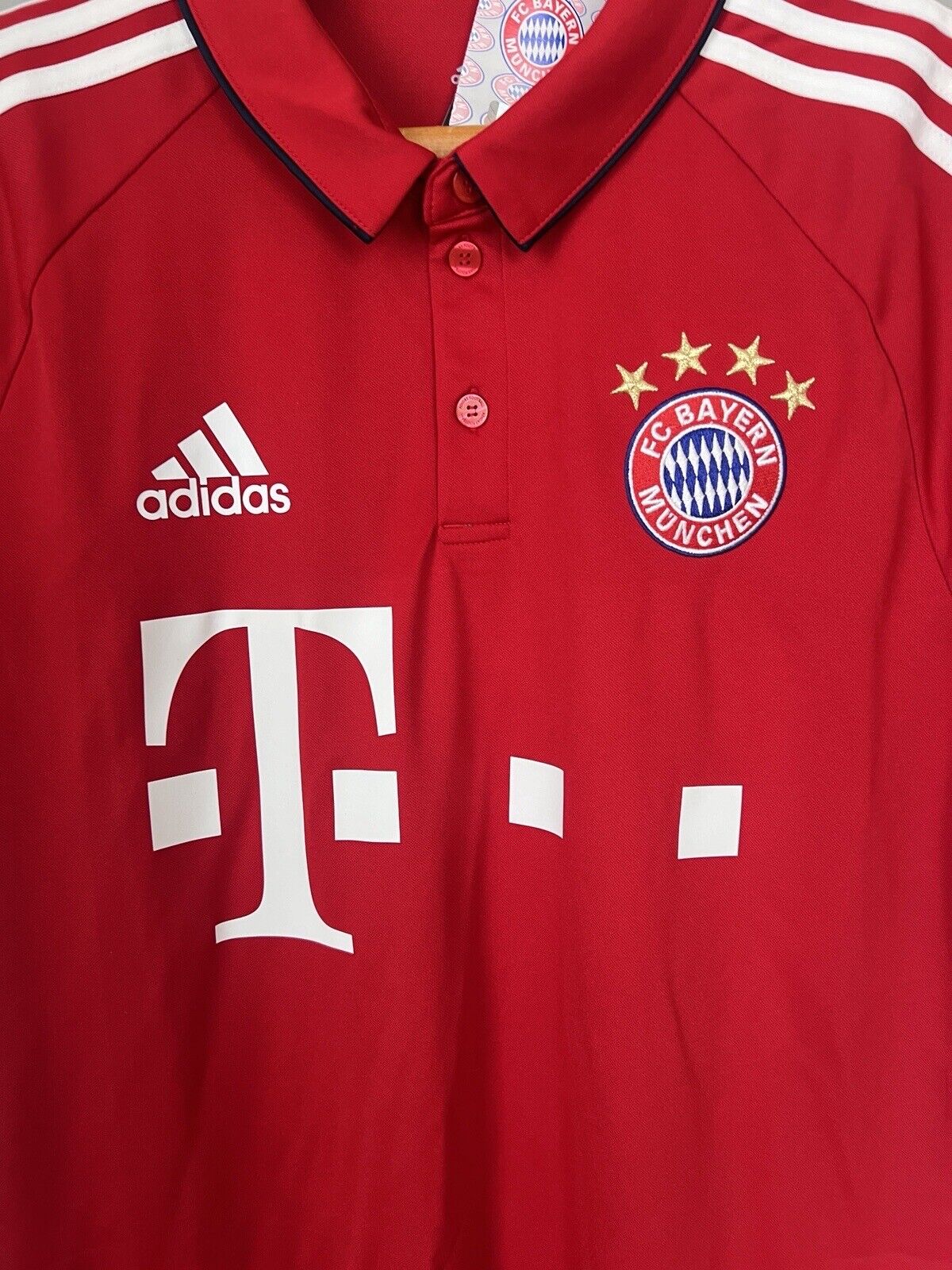 Bayern Munich Polo Jersey 2017-2018 Mens Soccer Shirt BQ2435 Adidas Size M