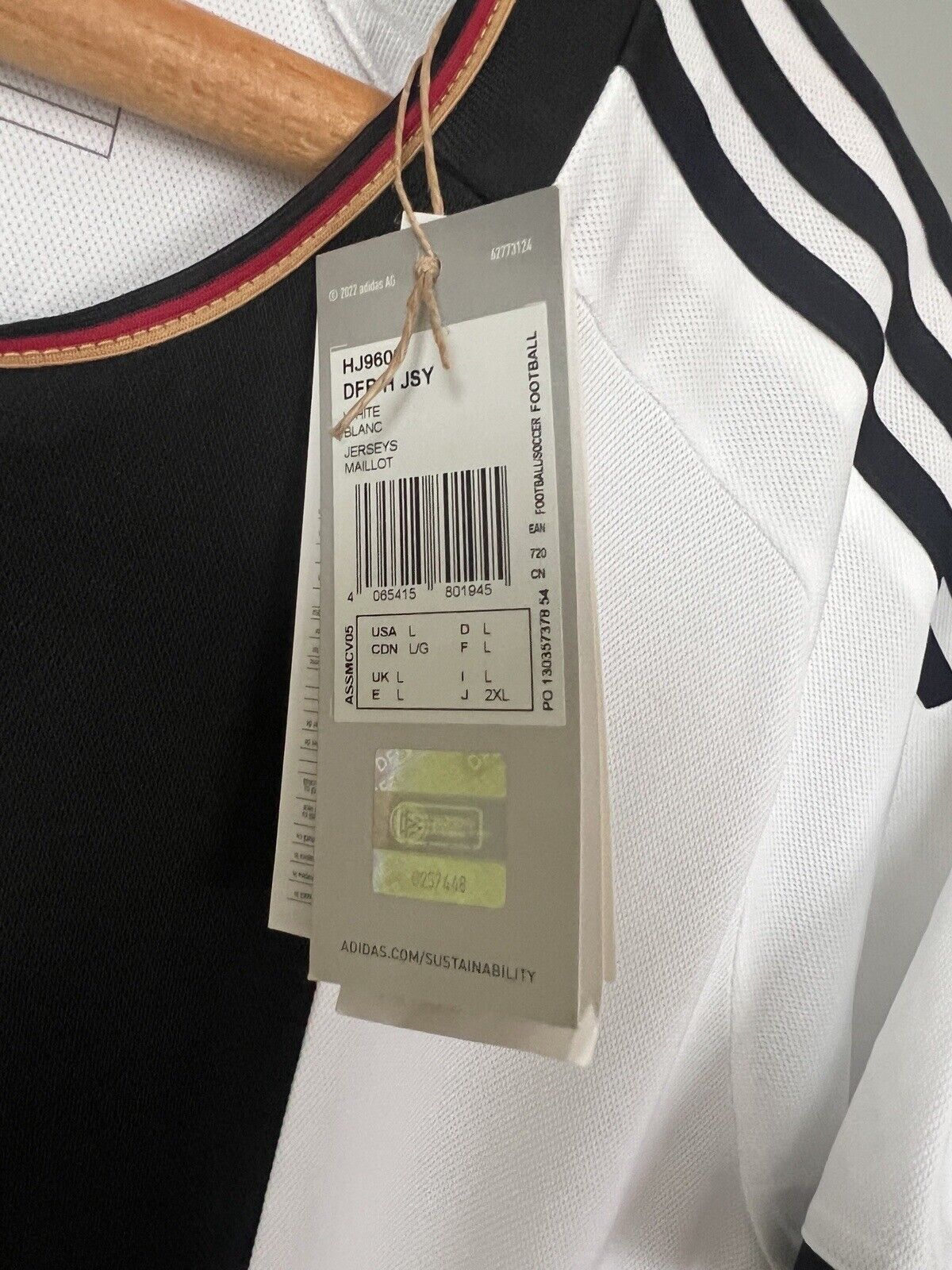Brandt Germany Jersey 2023 Home Mens Soccer Football Shirt HJ9606 Adidas Size L