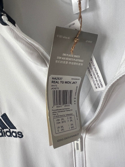 Real Madrid Teamgeist Jacket 2006x2021 White Soccer Adidas HA2537 Mens Size XXL