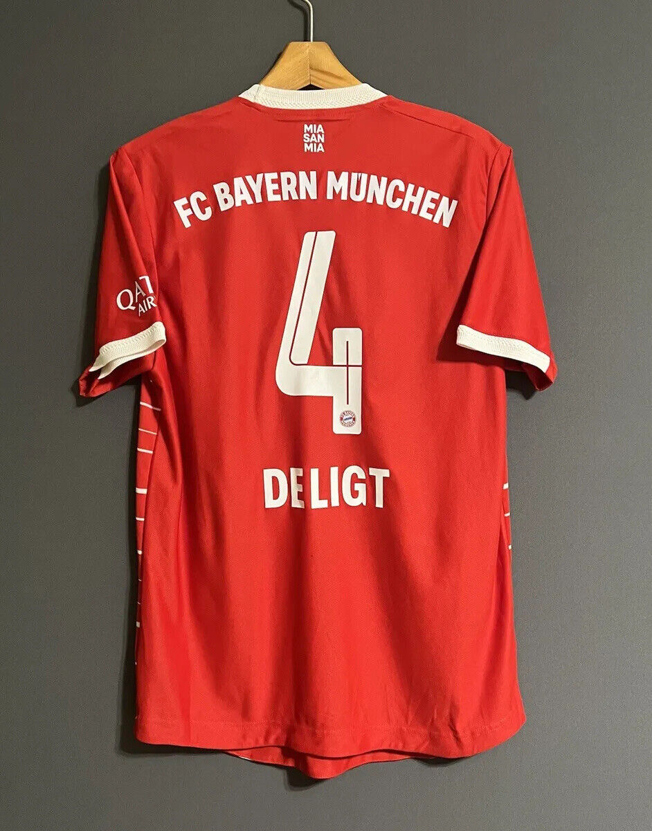 De Ligt Bayern Munich Jersey 2023 Home Authentic Mens Soccer Shirt Adidas Sz M