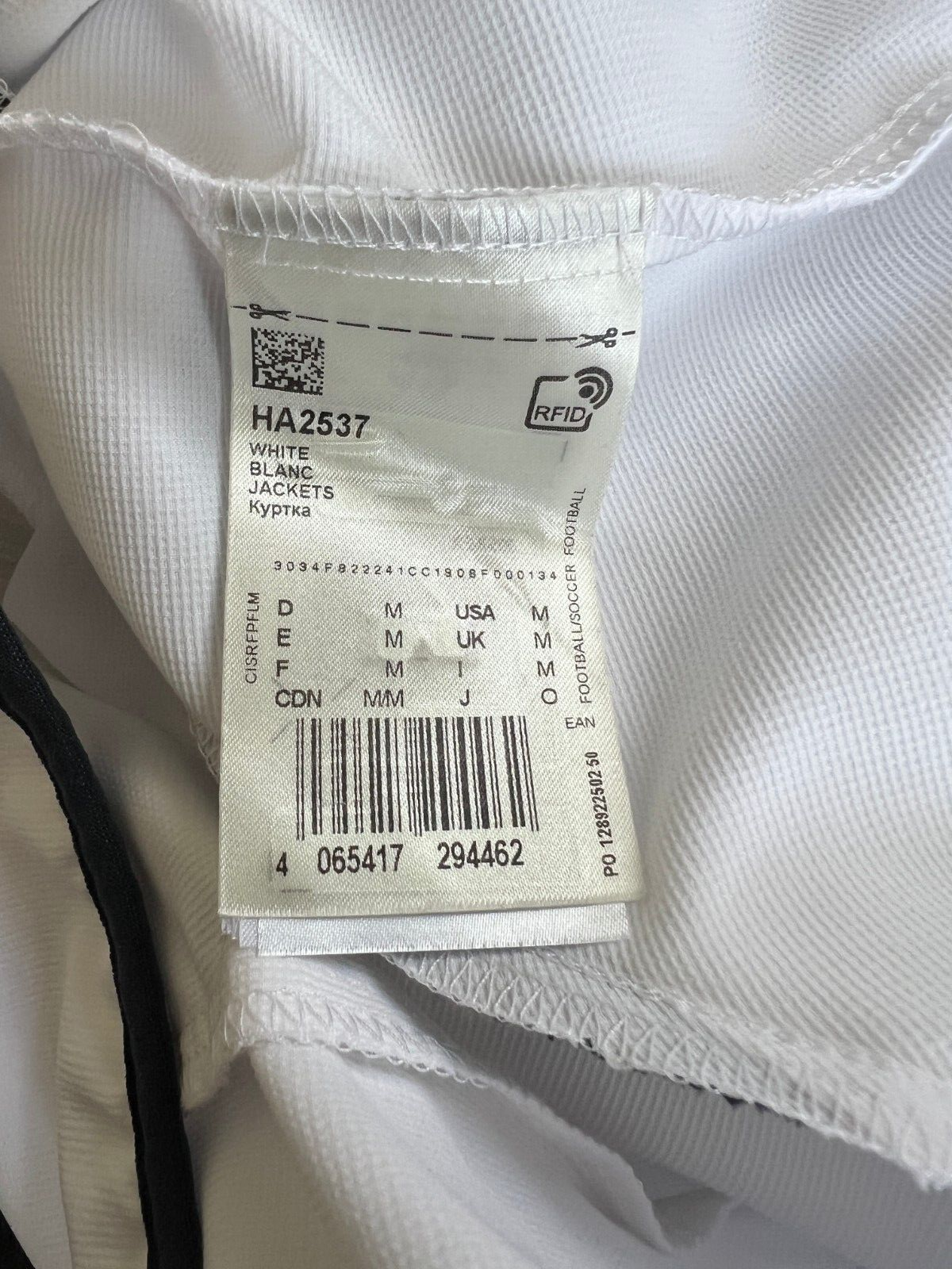 Real Madrid Teamgeist Jacket 2006 x 2021 White Soccer Adidas HA2537 Mens Size M