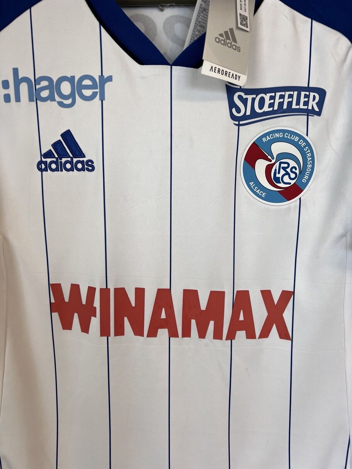 Strasbourg Jersey Away 2023 Mens Soccer Shirt Maillot Adidas Size S