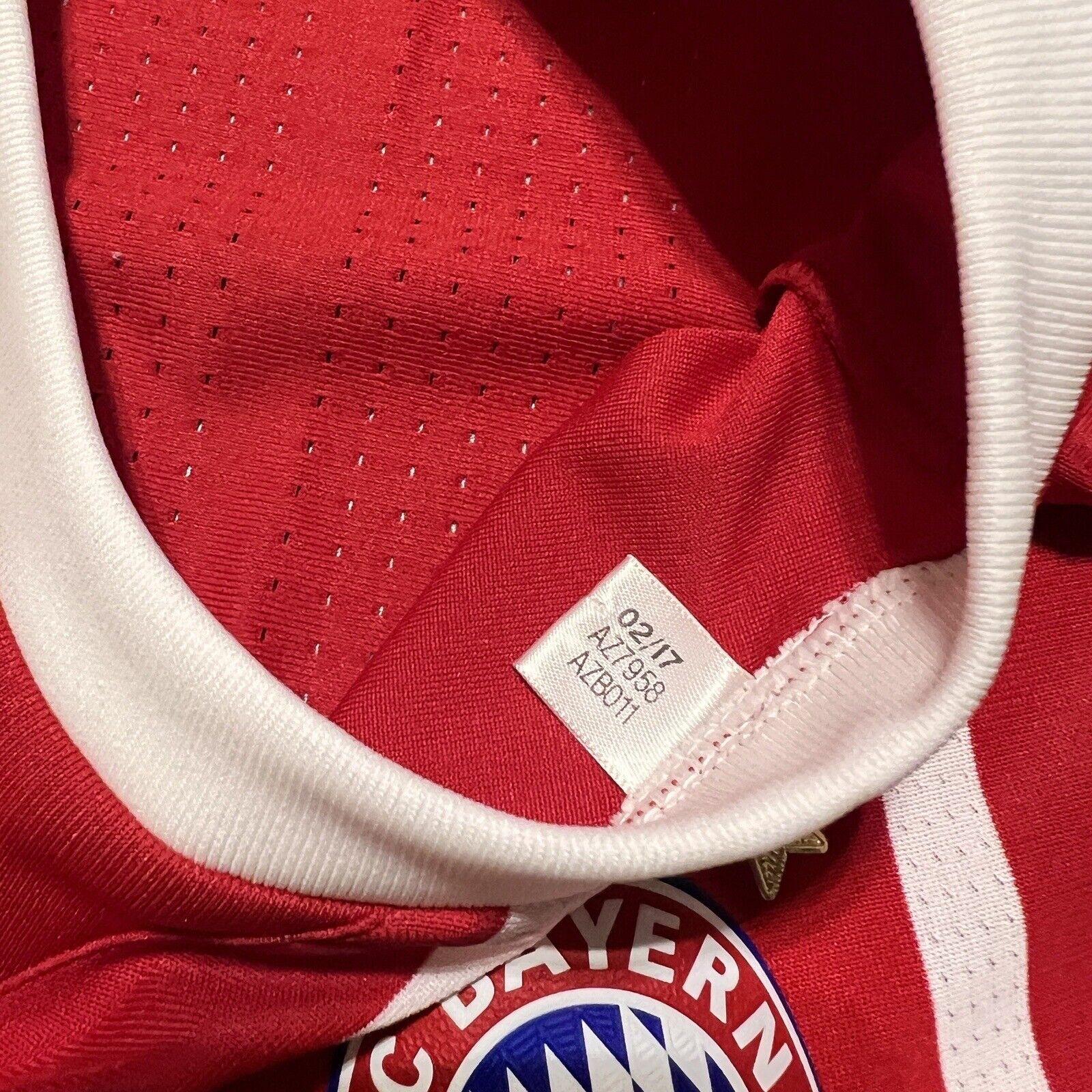 Bayern Munich Jersey 2017/18 Home Match Worn Mens Size 7 Football Shirt Adidas