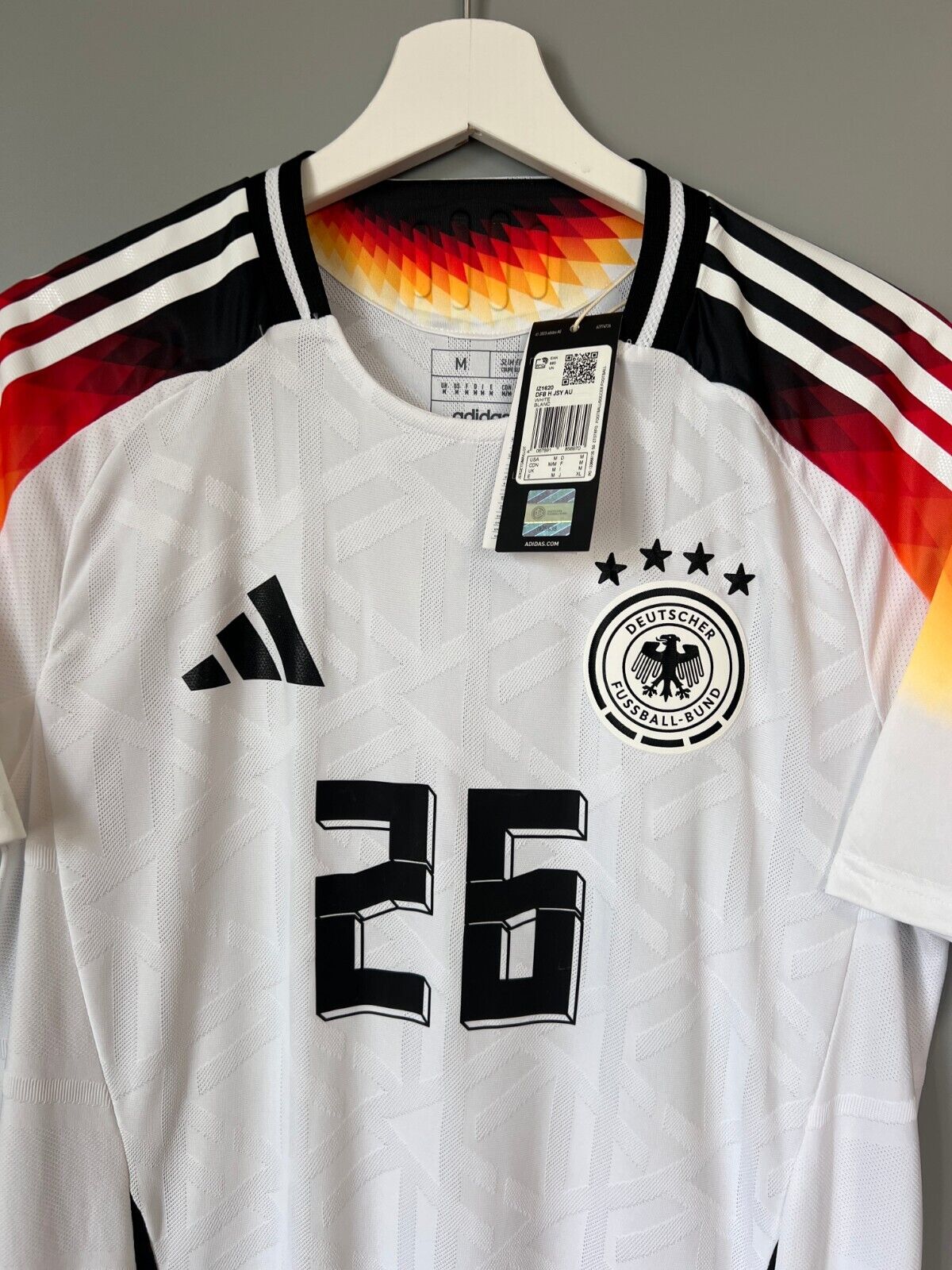Germany Jersey 2024 Home Authentic Mens Soccer Shirt Adidas IZ1620 Size M