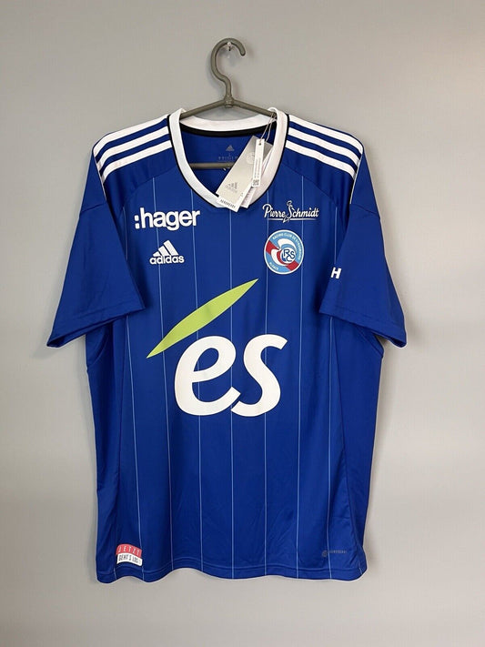 Strasbourg Jersey Home 2023 Mens Soccer Shirt Maillot Adidas Size L