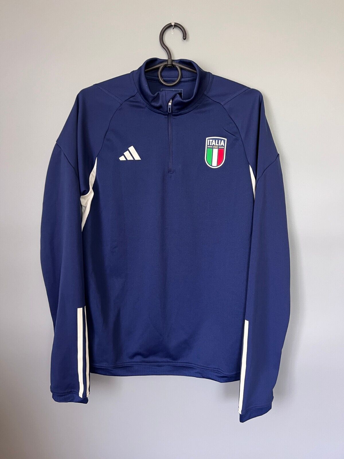 Italy Training Top Football Soccer Jacket - Blue Adidas Women Size L