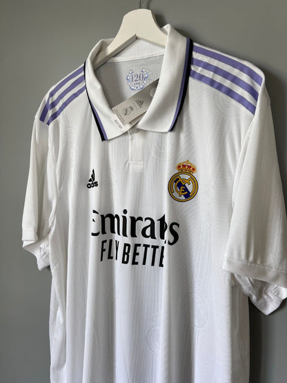 Real Madrid Jersey 22/23 Home Authentic Soccer Shirt HF0292 Adidas Mens Size 2XL