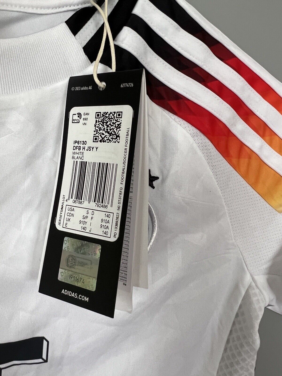 Germany Jersey 2024 Home Soccer Football Adidas DFB IP6130 Boys Size S
