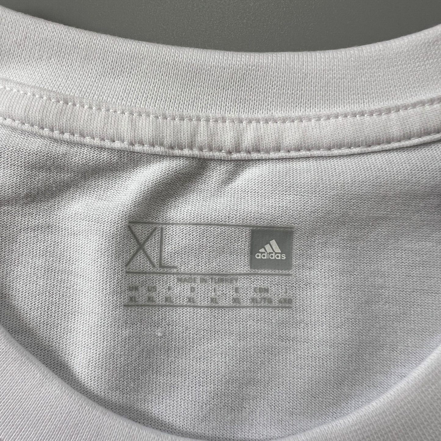 Real Madrid Jersey UCL Champions T-Shirt White Soccer Shirt Adidas Mens Size XL
