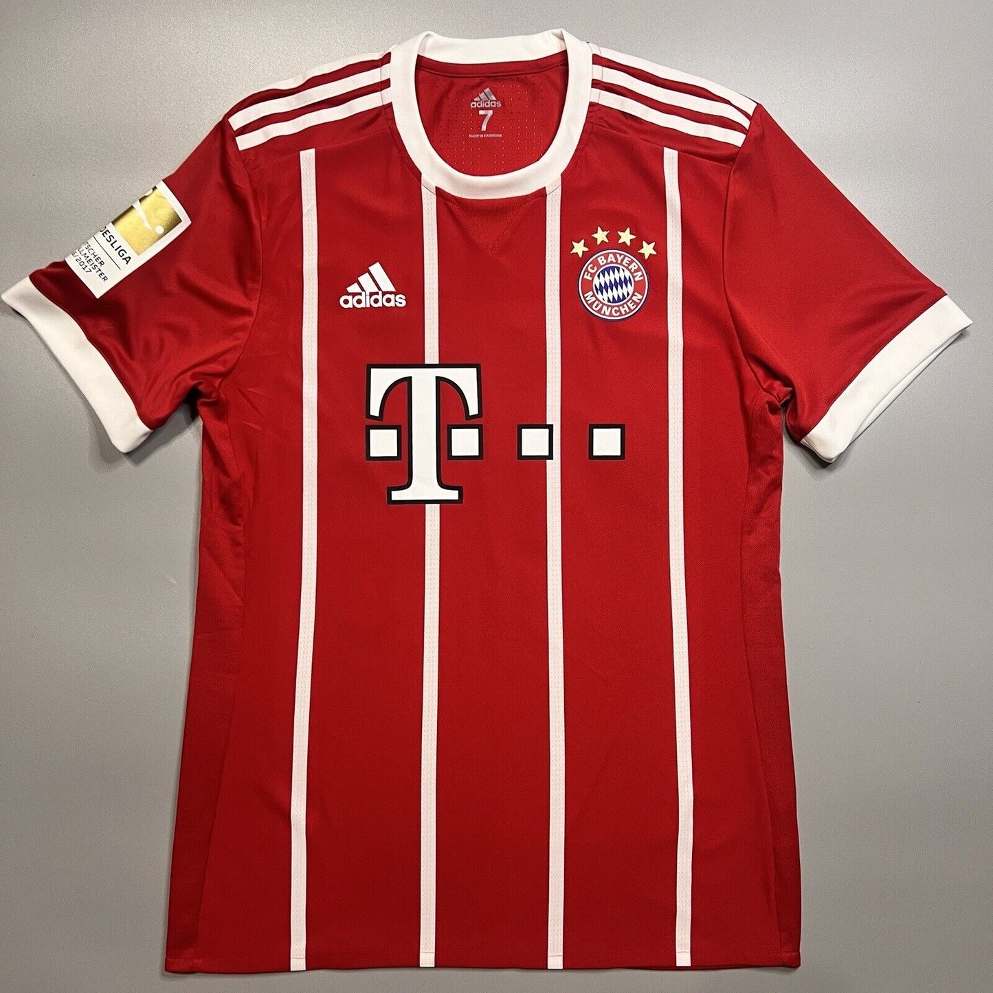 Bayern Munich Jersey 2017/18 Home Match Worn Mens Size 7 Football Shirt Adidas