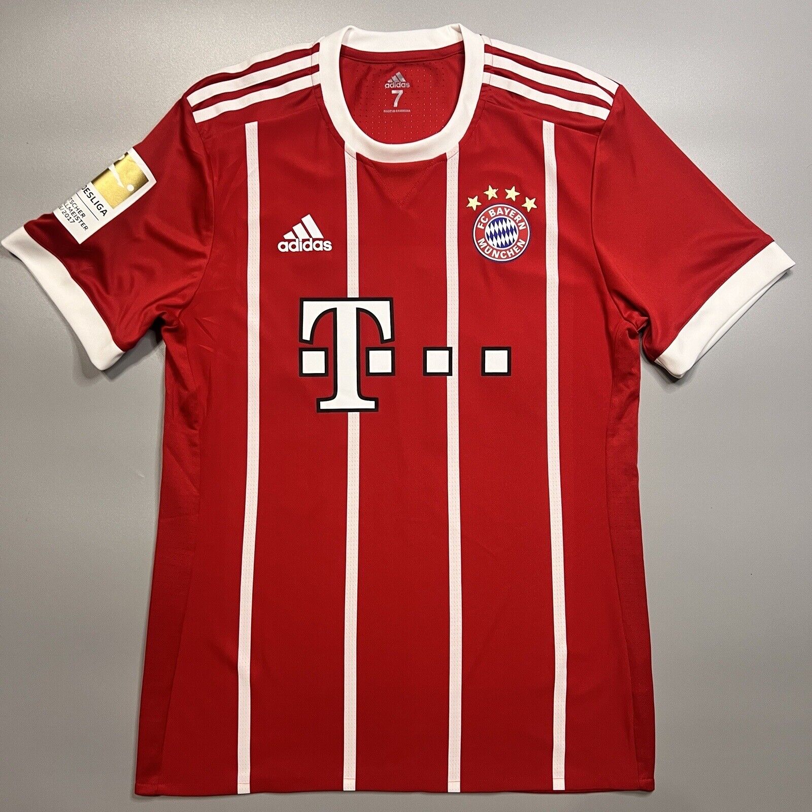 Bayern Munich Jersey 2017/18 Home Match Worn Mens Size 7 Football Shirt Adidas
