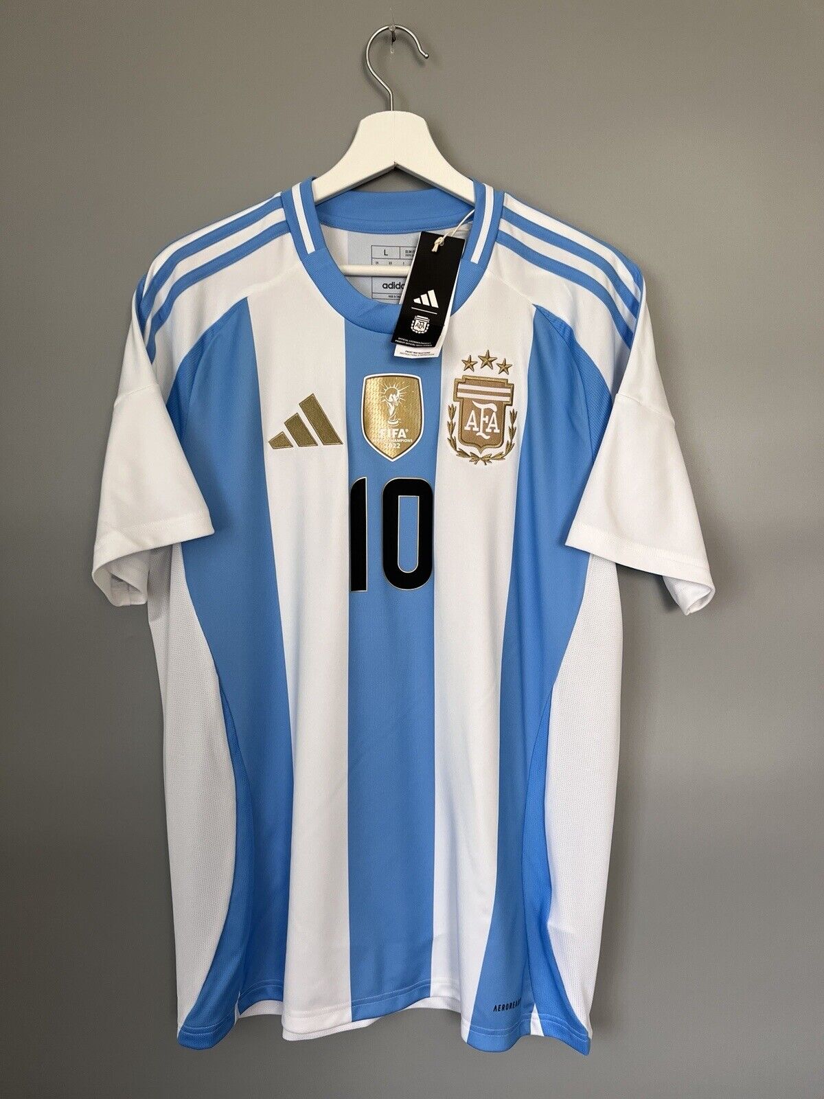 Messi Argentina Jersey 2024 Home Soccer Shirt IP8409 Adidas Mens Size L