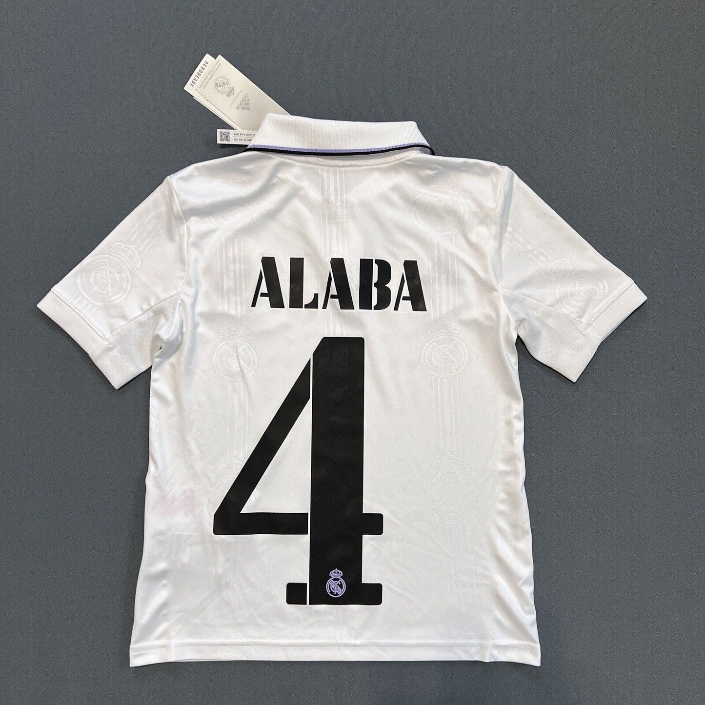 Alaba Real Madrid Jersey 22-23 Away Soccer Shirt HF2654 Adidas Boys Size XS