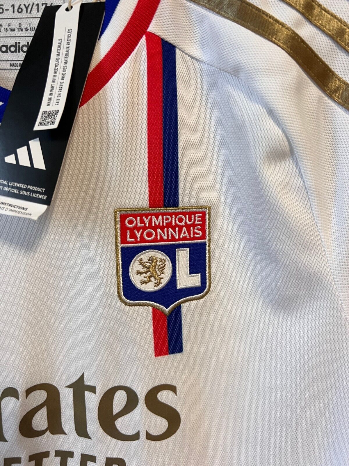 Olympique Lyonnais 23/24 Home Jersey Soccer Football Shirt Adidas Size XL Boys