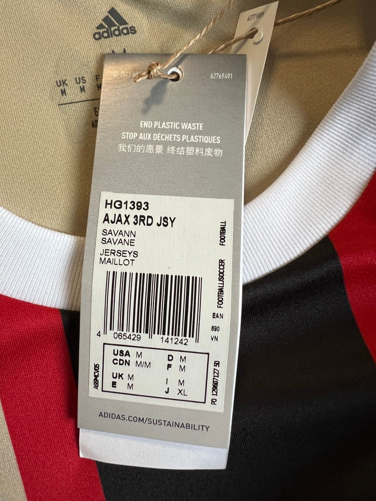 Ajax Amsterdam Jersey 22/23 Third Soccer Shirt Adidas HG1393 Mens Size M