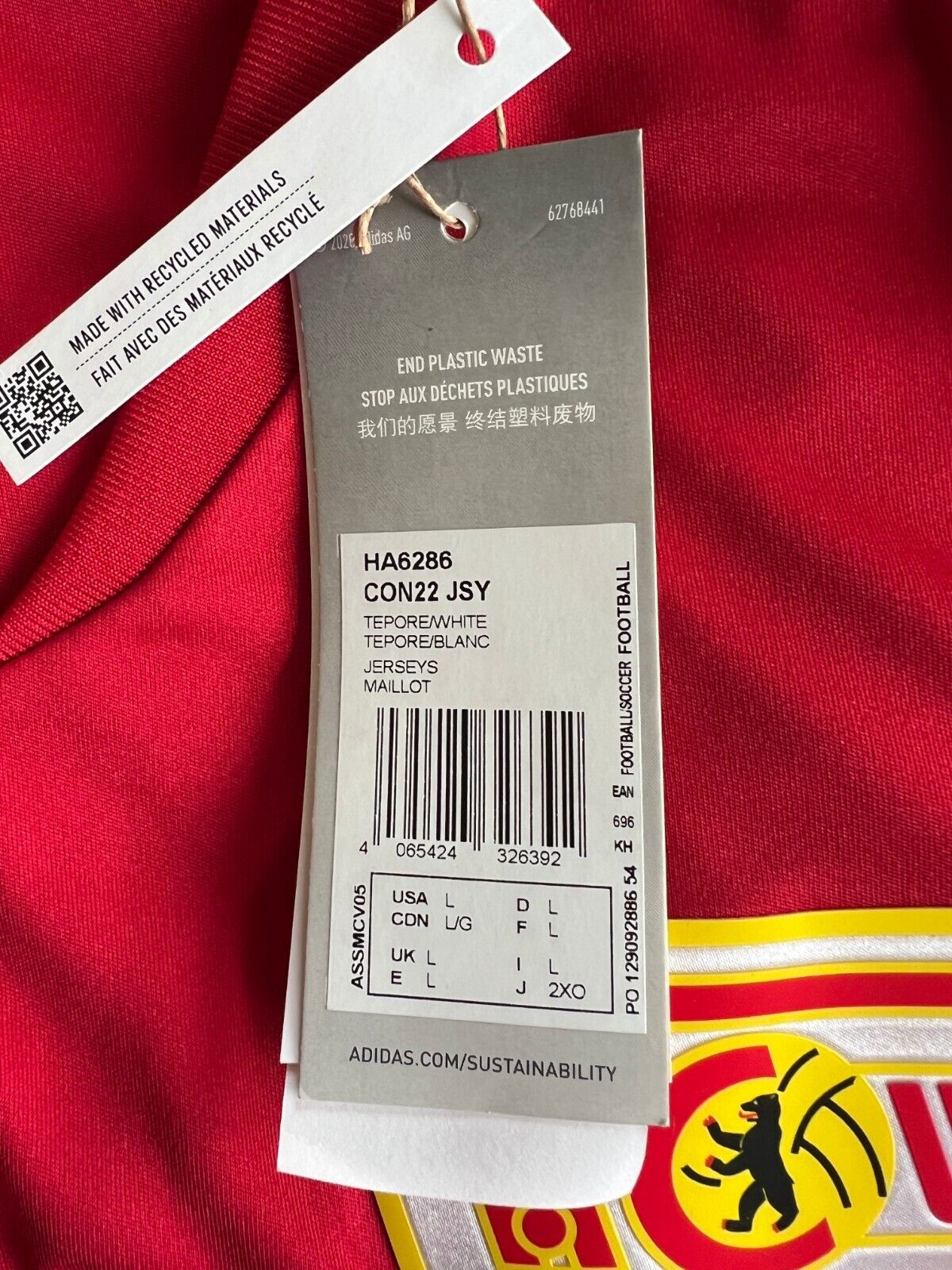 1. FC Union Berlin Jersey Training Soccer Football Shirt Adidas Mens Size L