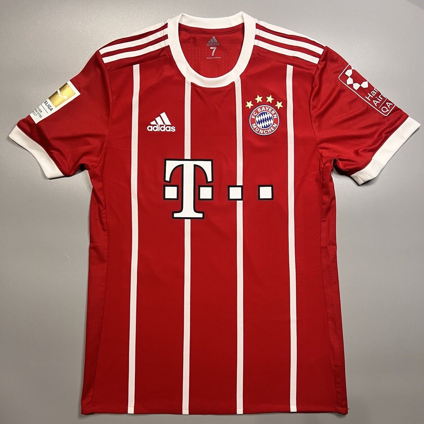 Bayern Munich Jersey 2017/18 Home Match Worn Mens Size 7 Football Shirt Adidas
