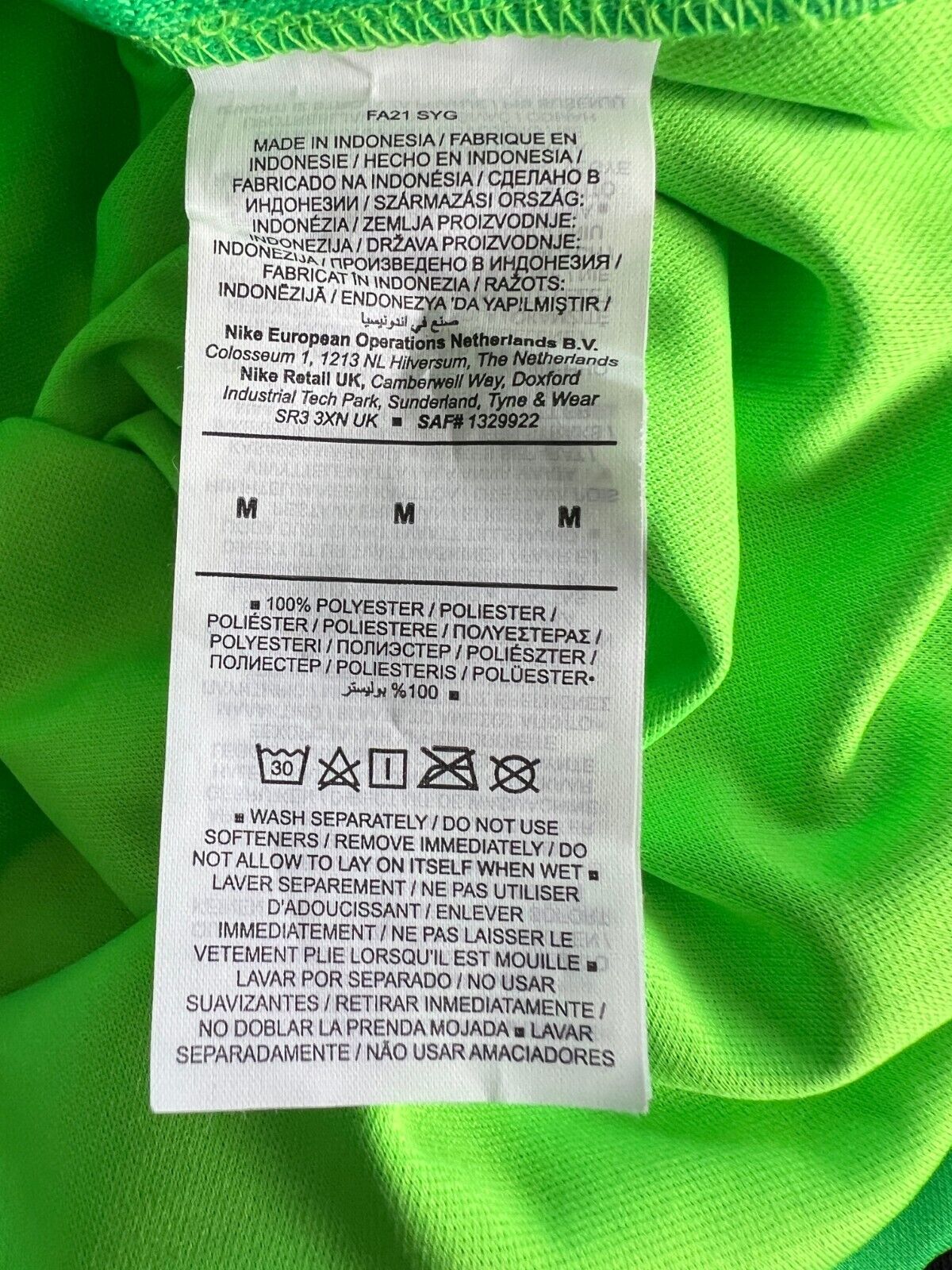 FC Barcelona Jersey 21/22 Goalkeeper Soccer Shirt CV7870-330 Nike Mens Size M