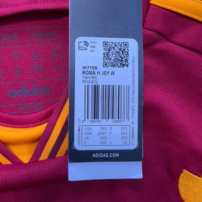 Roma Jersey 2023/24 Home Soccer Football Shirt Adidas IK7159 Womens Size 2XS