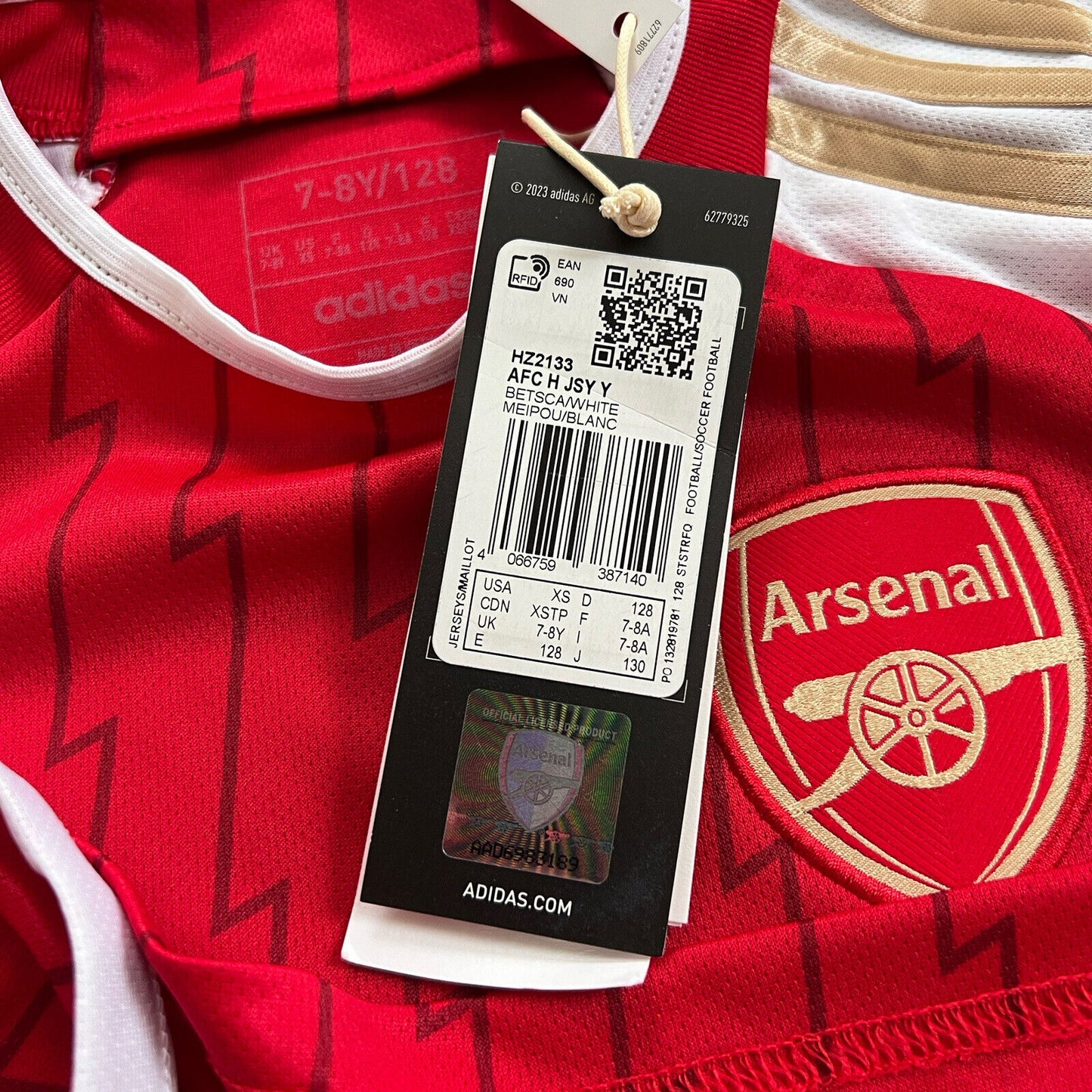 Martinelli Arsenal Jersey 23/24 Home Soccer Shirt HZ2133 Adidas Boys Size XS