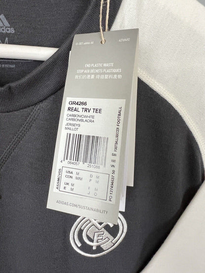 Real Madrid Travel T-Shirt Grey GR4266 Adidas Mens Size M