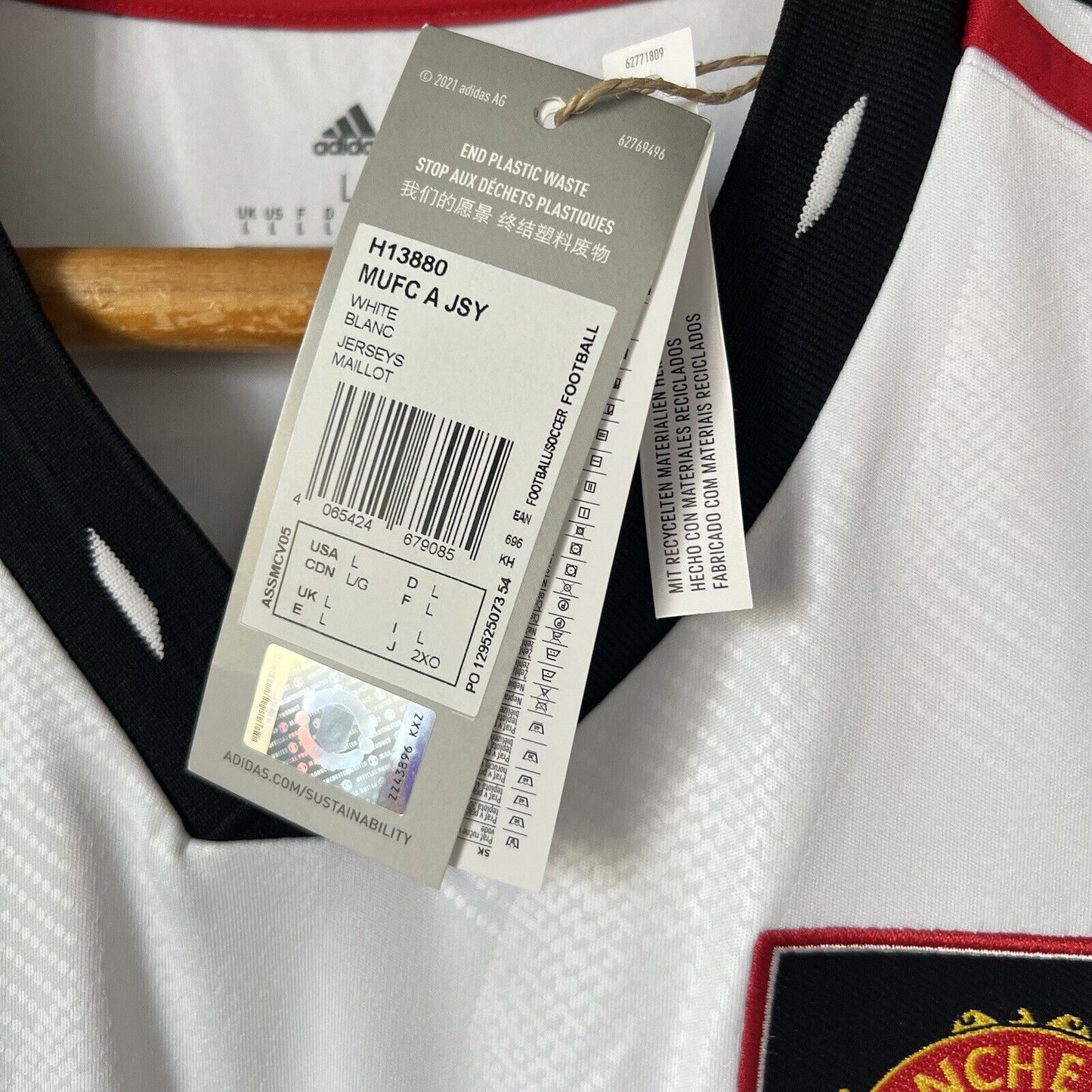 Martial Manchester United Jersey 2022/23 Away Adidas H13880 Football Shirt Large