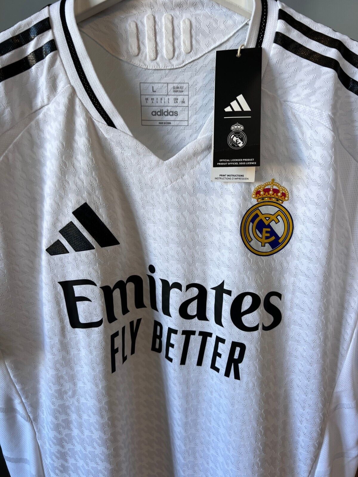 Real Madrid Jersey 24/25 Home Authentic Soccer Shirt IX8095 Adidas Mens Large